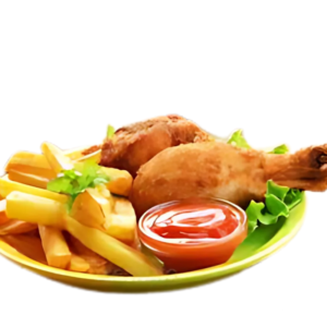 Chicken, Crumbed Drumsticks with Chips